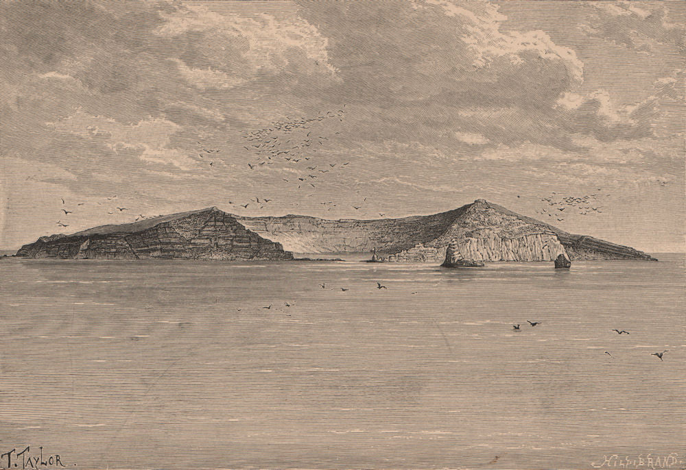 Saint Paul island from the North-East. French Southern & Antarctic Lands 1885